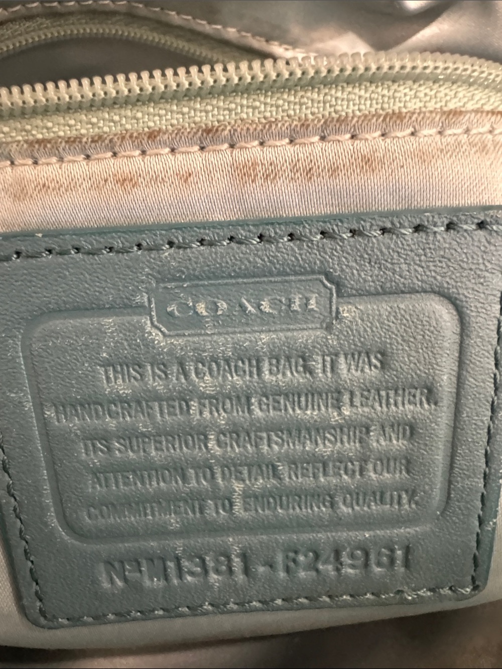 Coach Teal Leather Shoulder Bag with Front Buckle Pocket - Picture 3 of 10